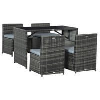 Outsunny Sitzgruppe grau Polypropylen B/H/L: ca. 69x120x77,5 cm Gartenmöbel_Set - grau (77,50/69,00/120,00cm) - Outsunny