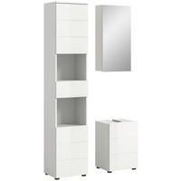 Badezimmer-Set VIRA weiß weiß Hochglanz B/H/T: ca. 91x190x34 cm VIRA - weiß (91,00/190,00/34,00cm) - xonox.home