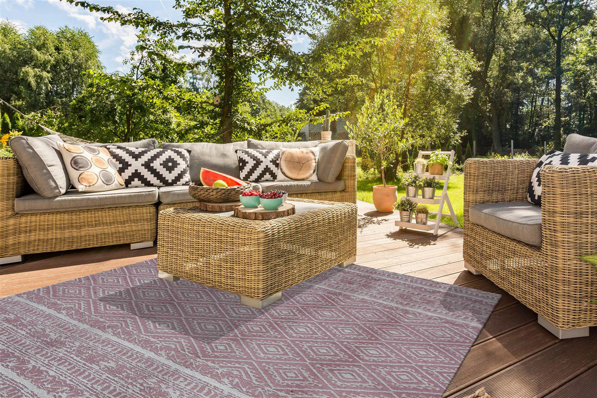 Kayoom Flachgewebeteppich Sunny 110 pink B/L: ca. 160x230 cm Sunny 110 - pink (160,00/230,00cm) - Kayoom
