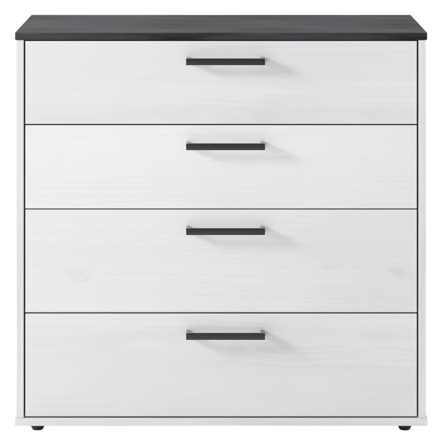 Kommode Smart 1 Massivholz kiefer weiß schwarz B/H/T: ca. 91x89x40 cm Smart 1 Massivholz - kiefer/weiß (91,00/89,00/40,00cm)