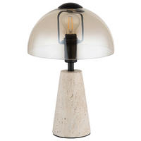 GLOBO Tischleuchte sand schwarz Glas Metall B/H/L: ca. 25x31,5x25 cm E14 1 Brennstellen Tischleuchte-Lars - sand/schwarz (25,00/25,00/31,50cm) - GLOBO