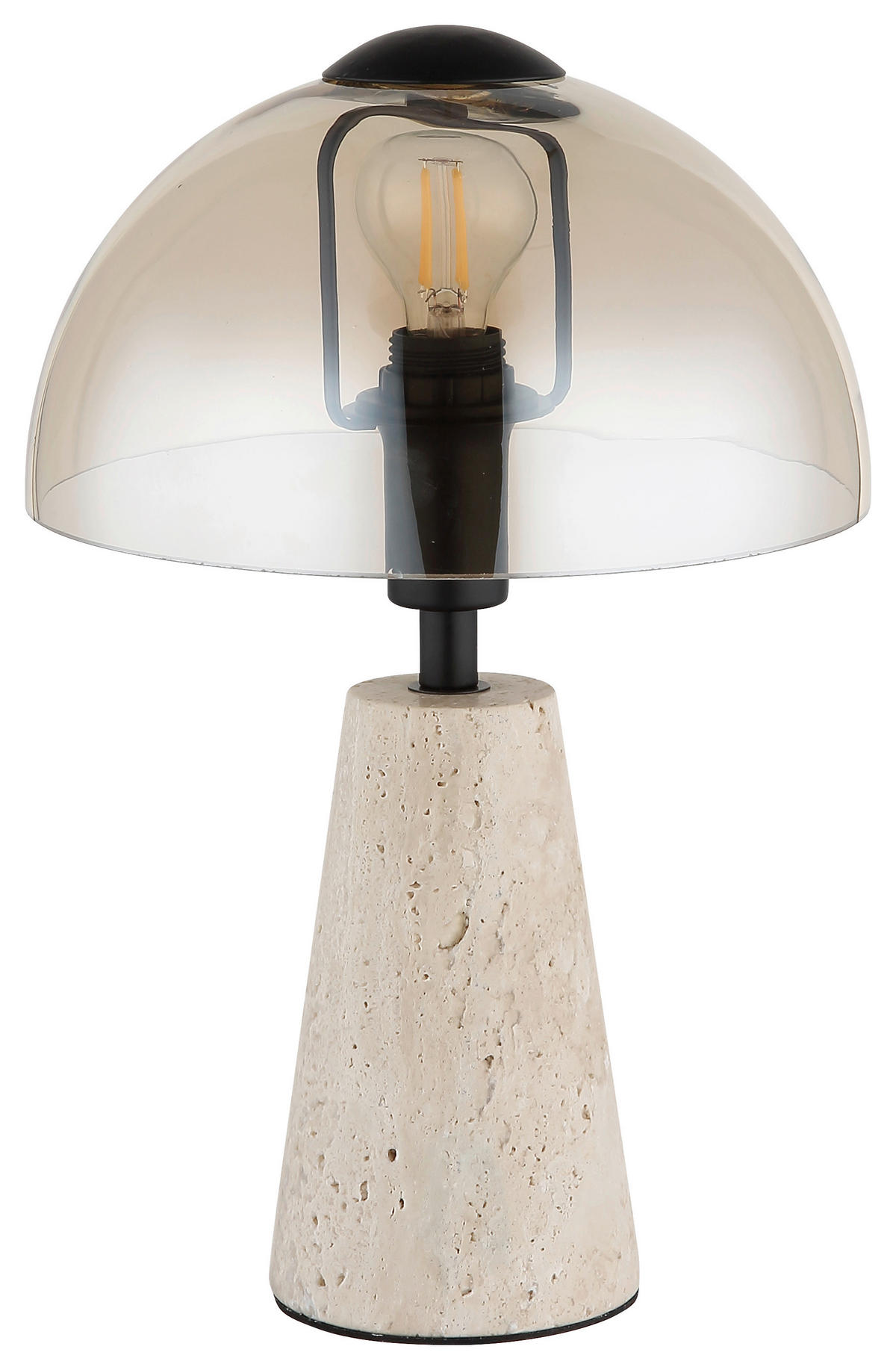 GLOBO Tischleuchte sand schwarz Glas Metall B/H/L: ca. 25x31,5x25 cm E14 1 Brennstellen Tischleuchte-Lars - sand/schwarz (25,00/25,00/31,50cm) - GLOBO