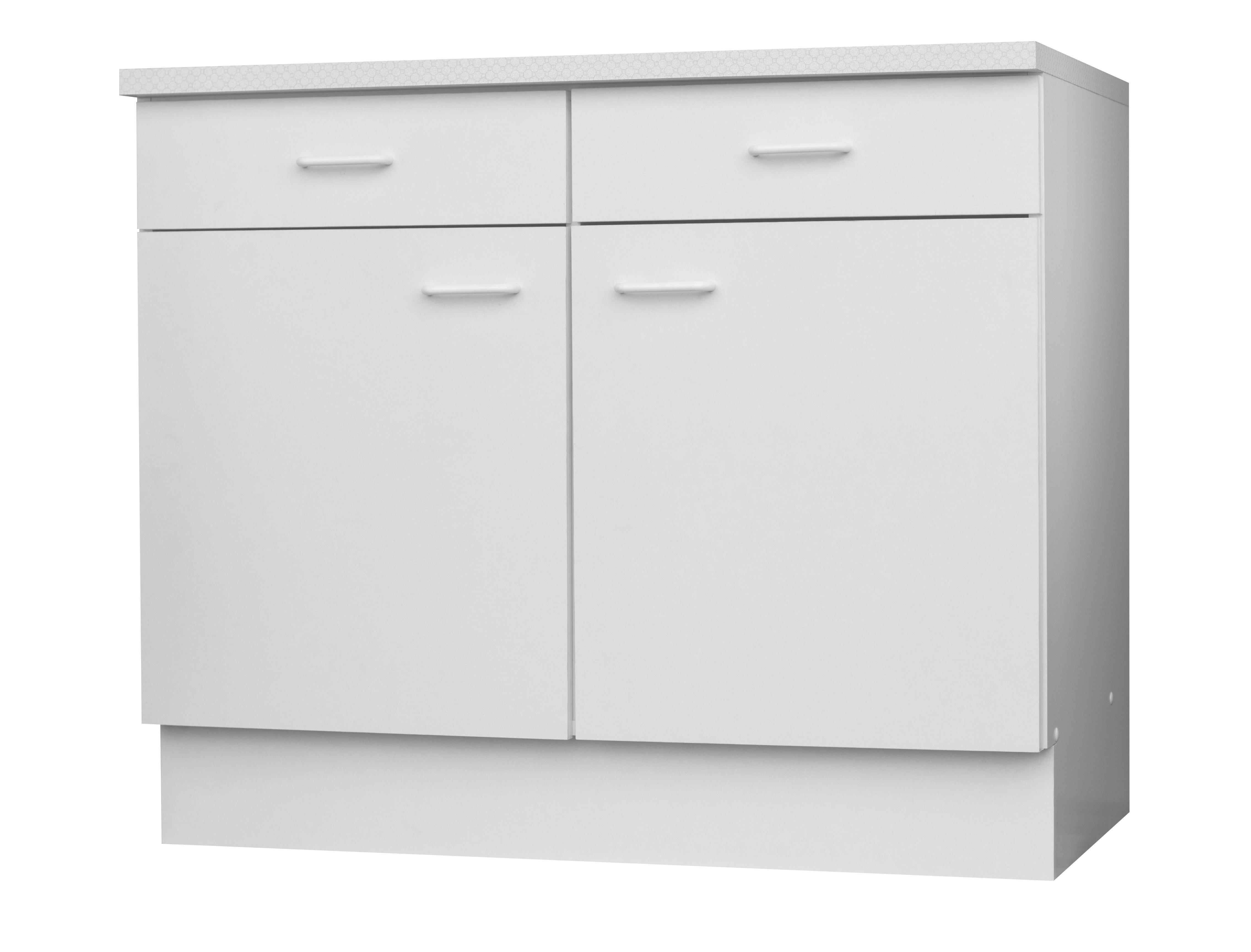 Unterschrank Top weiß matt B/H/T: ca. 100x85x60 cm Top - weiß (100,00/85,00/60,00cm)