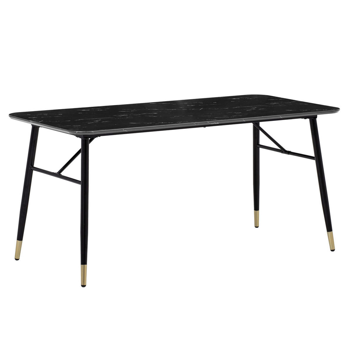 Esstisch schwarz Marmor Optik B/H/T: ca. 200x76x90 cm Esstisch - schwarz (200,00/76,00/90,00cm) - Wohnling