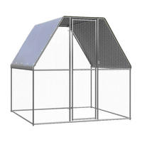 vidaXL Hühnerkäfig Hühnerkäfig - silber (200,00cm) - vidaXL