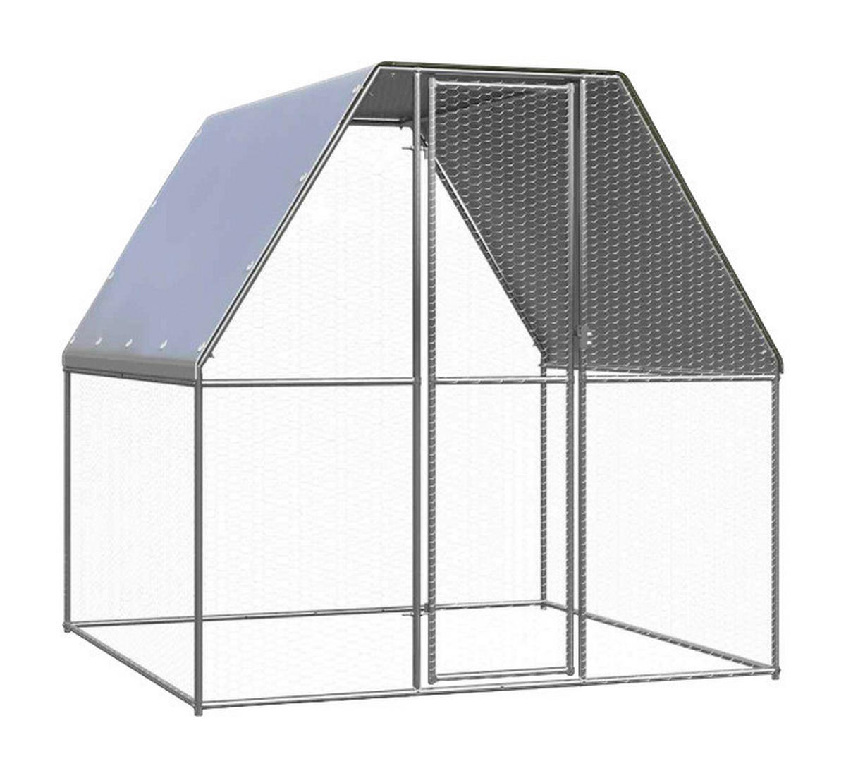 vidaXL Hühnerkäfig Hühnerkäfig - silber (200,00cm) - vidaXL