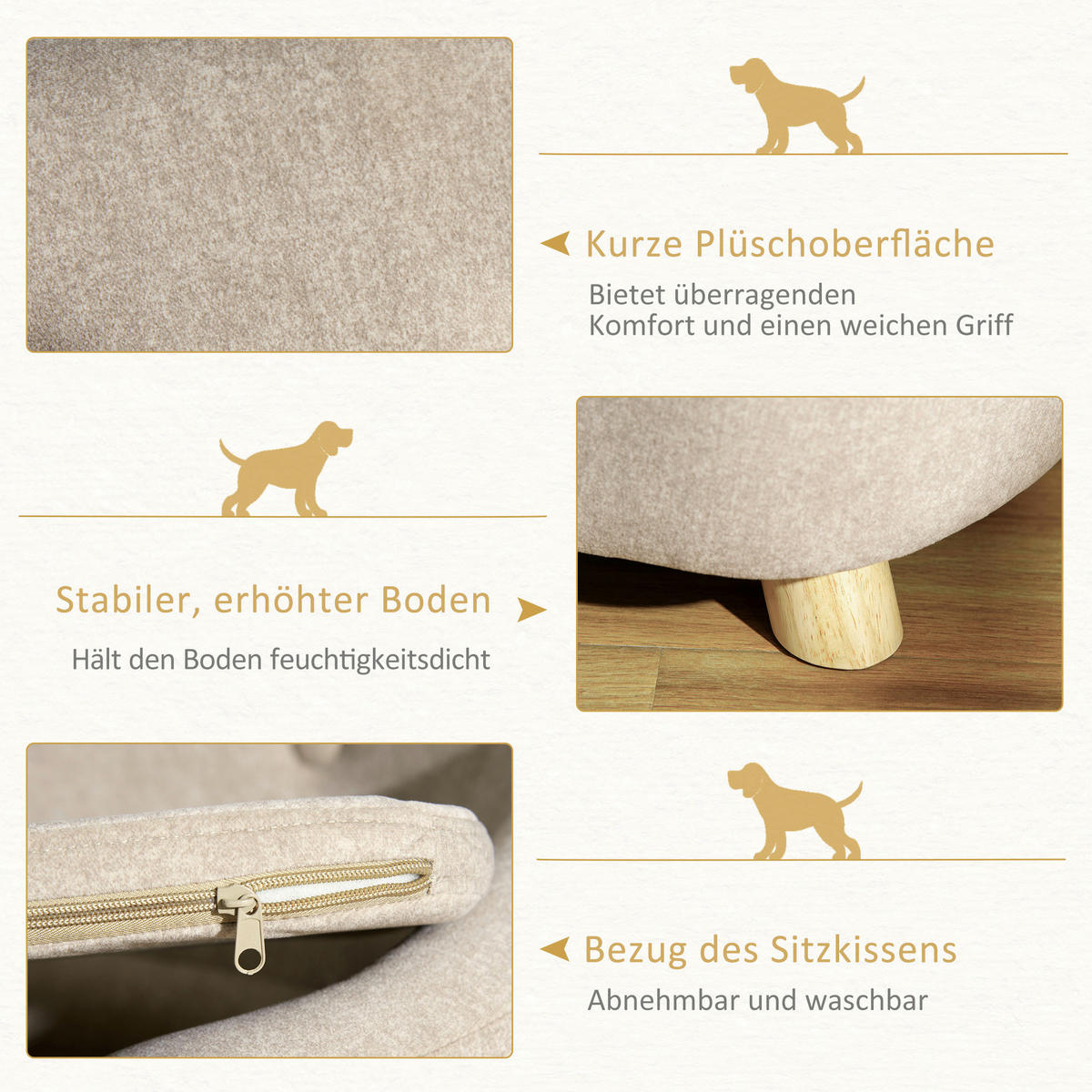 PawHut Hundebett weiß Kiefer B/H/L: ca. 47x30x70 cm Hundebett - weiß (70,00/47,00/30,00cm) - PawHut