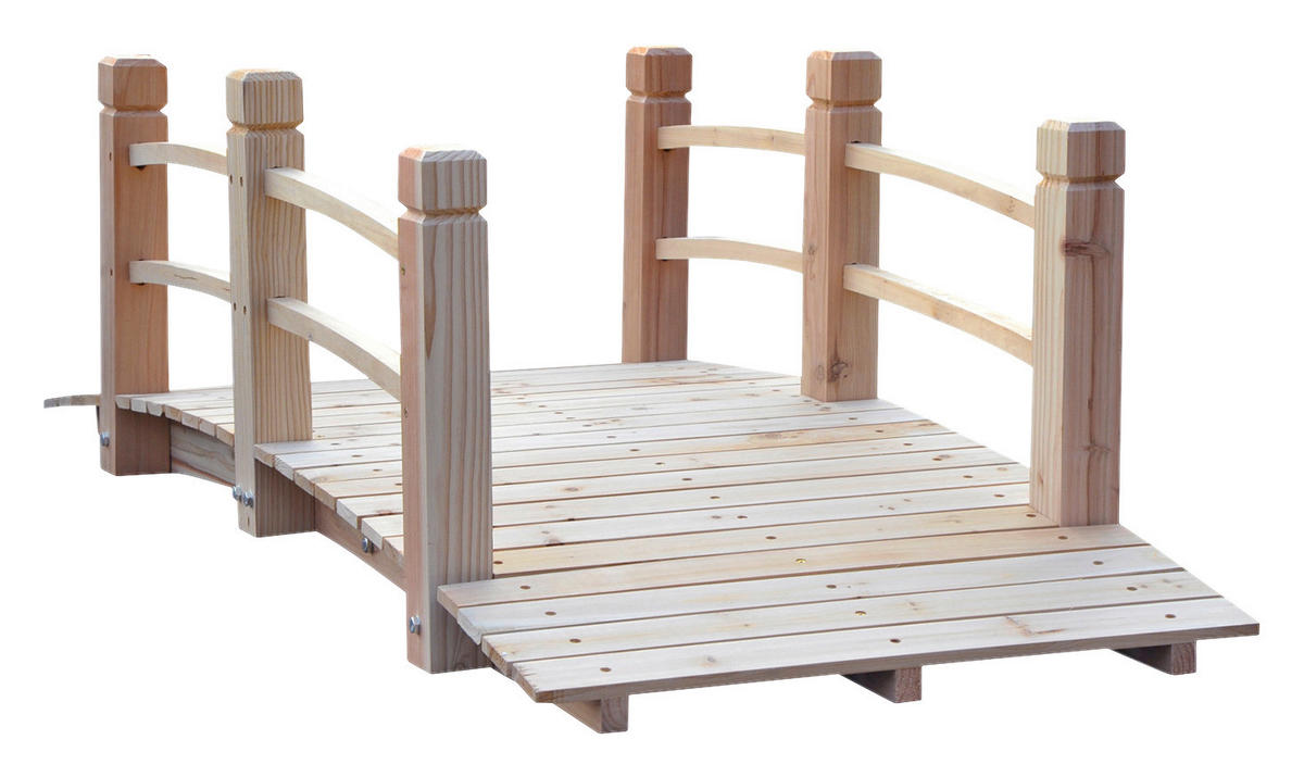 Outsunny Holzbrücke natur B/H/L: ca. 67x48x1525 cm ca. 181 kg Holzbrücke - natur (1525,00/67,00/48,00cm) - Outsunny