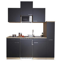 Respekta Küchenblock Economy schwarz B/H/T: ca. 180x200x60 cm Economy - Eiche/schwarz (180,00/200,00/60,00cm) - Respekta