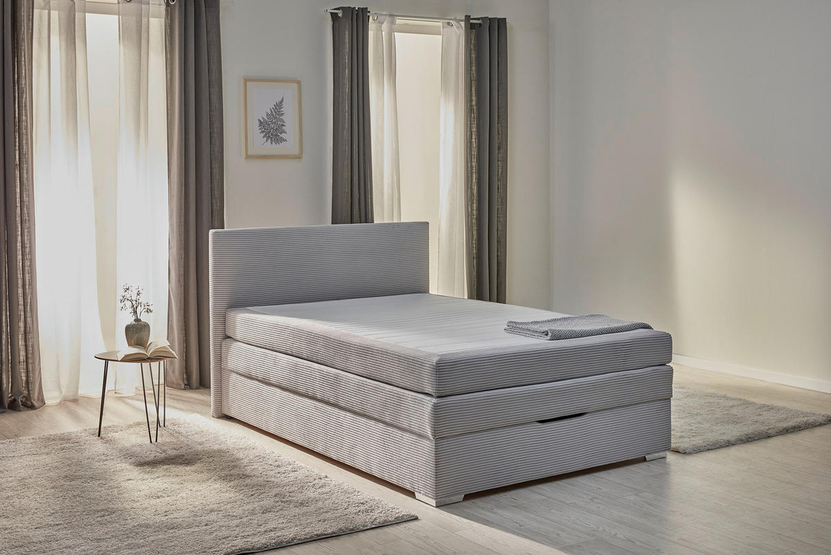 Boxspringbett Porto grau Liegefläche B/L: ca. 140x200 cm Porto - grau (147,00/105,00/211,00cm)