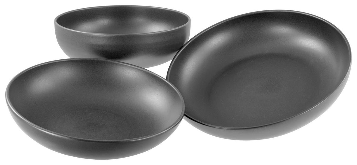 CreaTable Servierschalen-Set Uno schwarz Steinzeug B/H/L: ca. 41x41x41 cm Uno - schwarz (41,00/41,00/41,00cm) - CreaTable