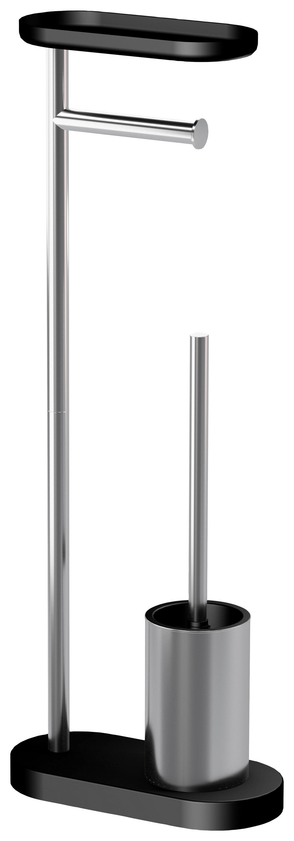 Stand-WC-Garnitur Chrom Edelstahl Stand-WC-Garnitur_3in1 Edelstahl - Chrom (12,00/68,00/26,00cm)