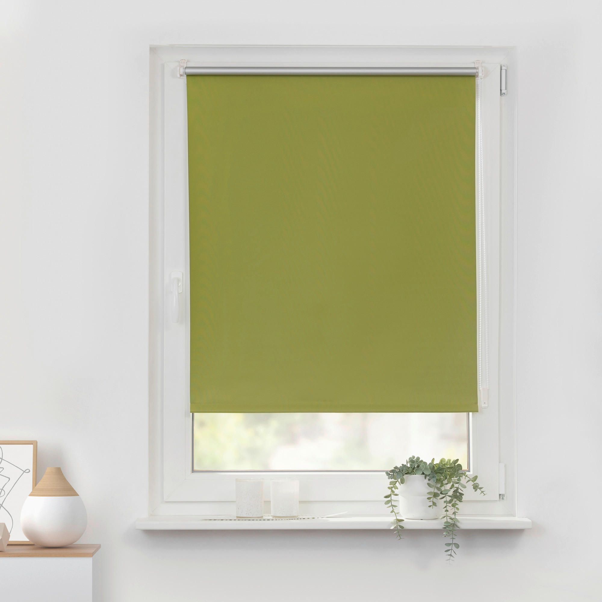 Thermo Klebe-/Klemmrollo Verdunklungsqualität grün B/L: ca. 40x150 cm Rollo_schnurlos_Thermo_VD_Klemmfix - grün (40,00/150,00cm) - LICHTBLICK