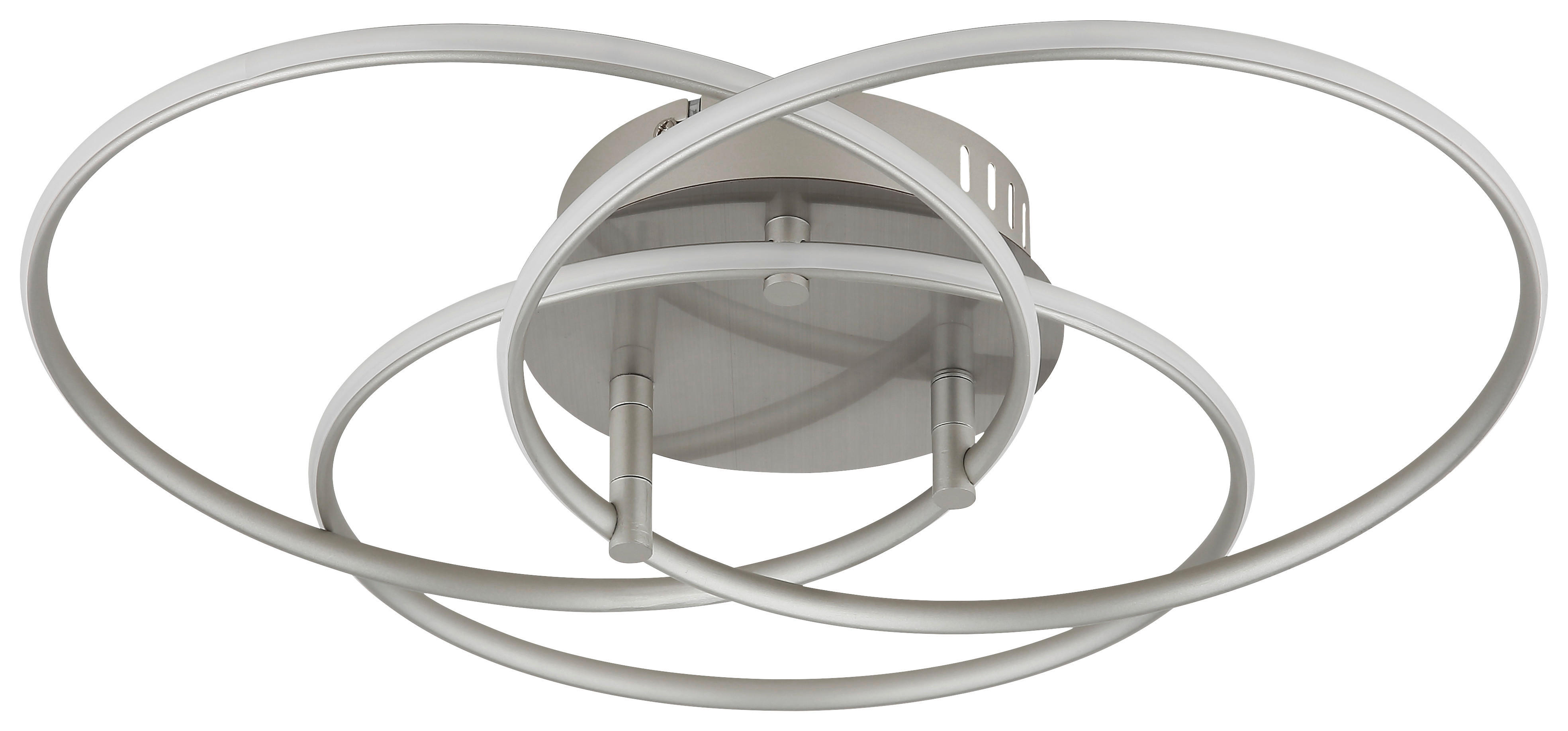 GLOBO Deckenleuchte nickel matt Opal Metall Aluminium H/D: ca. 9,4x45,6 cm 1 Brennstellen Kombos - nickel matt/Opal (45,60/9,40cm) - GLOBO