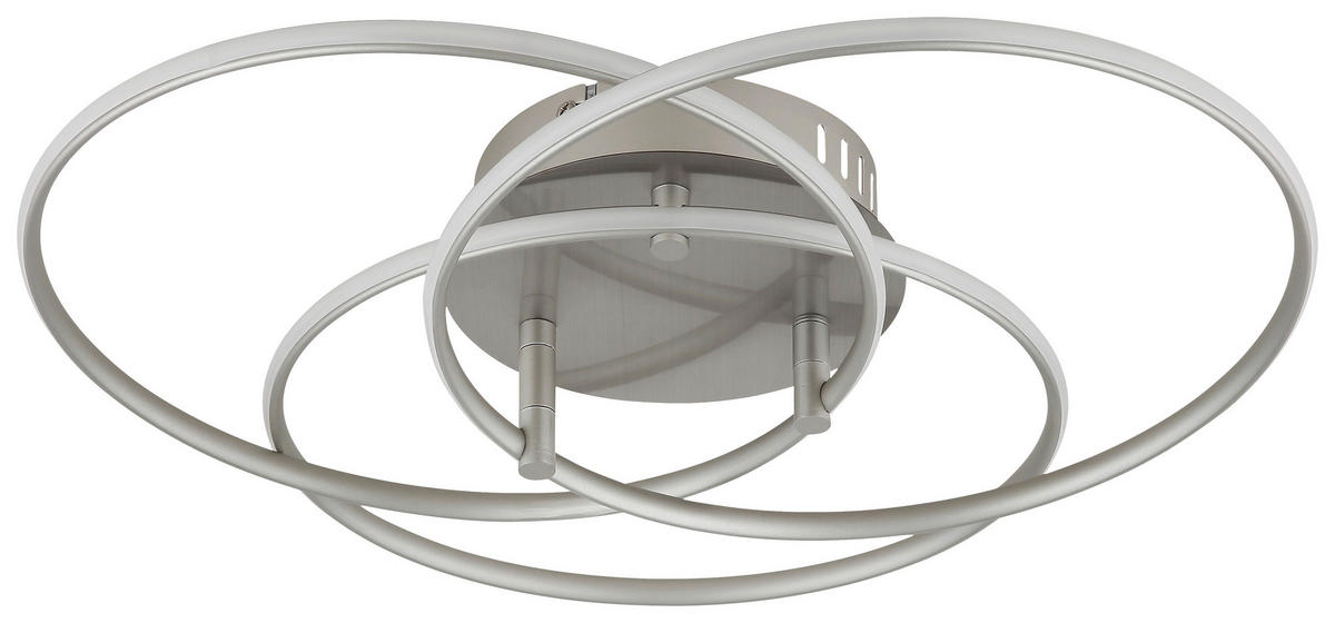 GLOBO Deckenleuchte nickel matt Opal Metall Aluminium H/D: ca. 9,4x45,6 cm 1 Brennstellen Kombos - nickel matt/Opal (45,60/9,40cm) - GLOBO