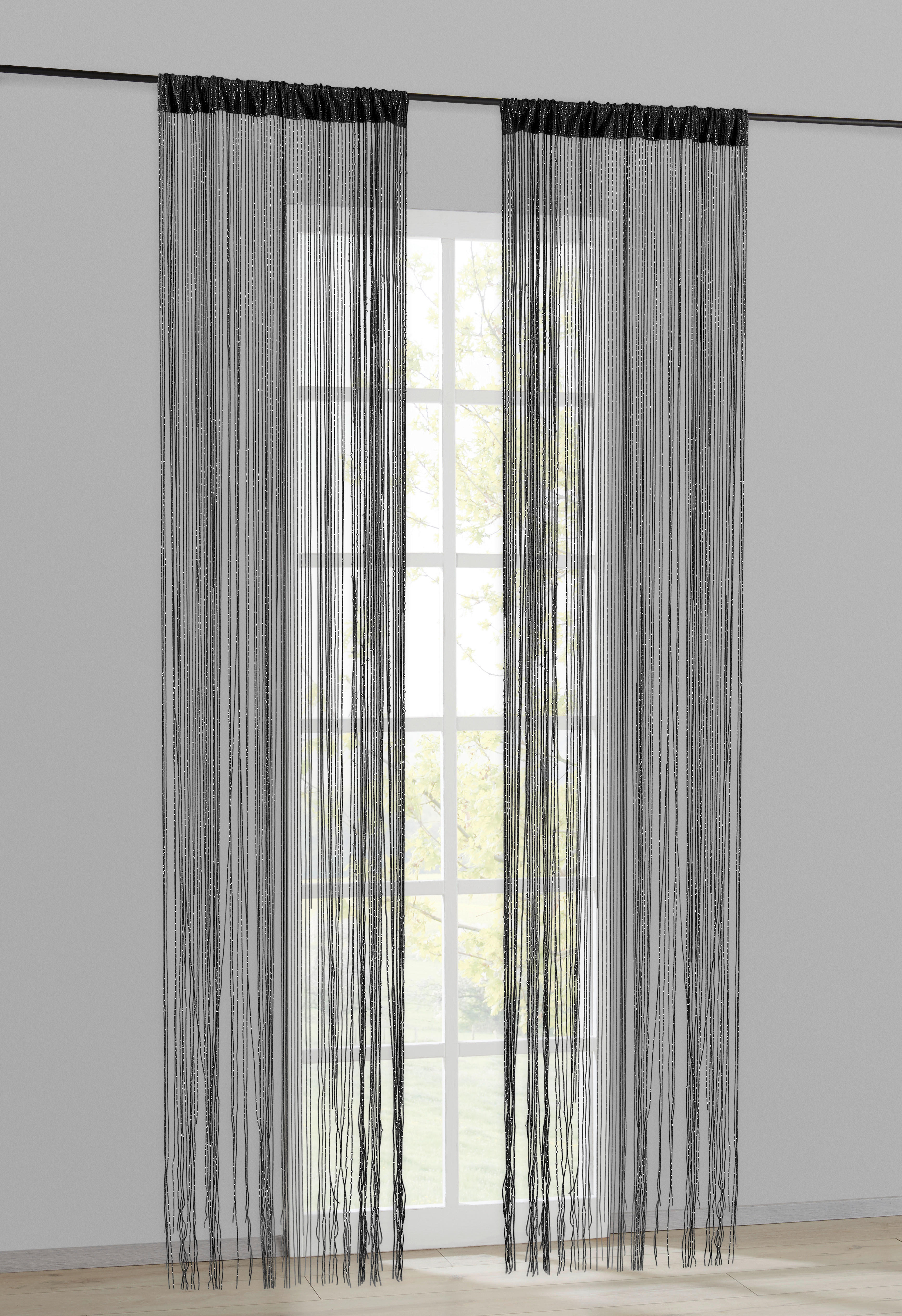 Fadenvorhang Lurex silber B/L: ca. 90x245 cm