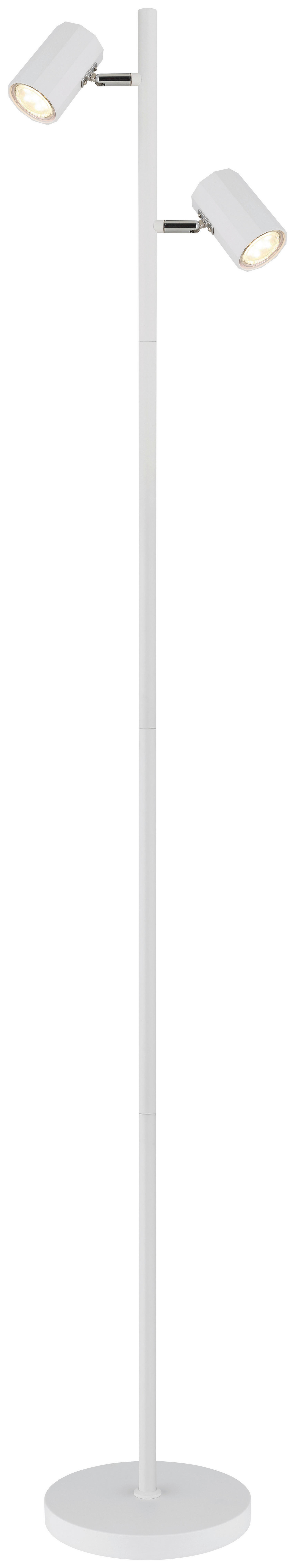 GLOBO Stehleuchte JAMES 57918SW weiß Kunststoff Metall B/H/L: ca. 27x158x22 cm GU10 2 Brennstellen JAMES - weiß (22,00/27,00/158,00cm) - GLOBO