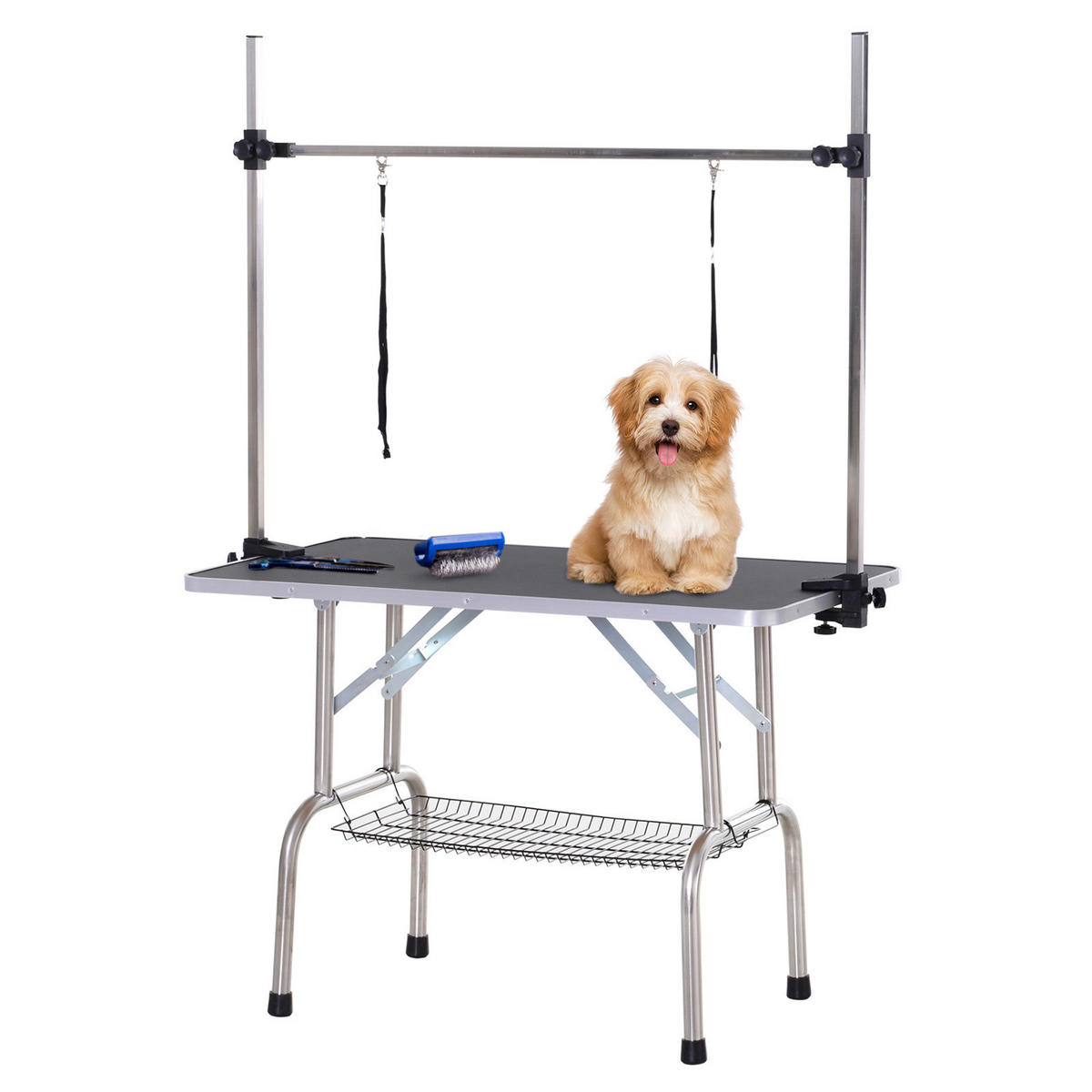 PawHut Hundetrimmtisch schwarz Gummi B/H/L: ca. 60x170x107 cm Hundetrimmtisch - schwarz (107,00/60,00/170,00cm) - PawHut