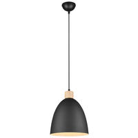 Reality Pendelleuchte R30681032 mattschwarz Metall H/D: ca. 150x25 cm E27 1 Brennstellen Jagger - mattschwarz (25,00/150,00cm) - Reality