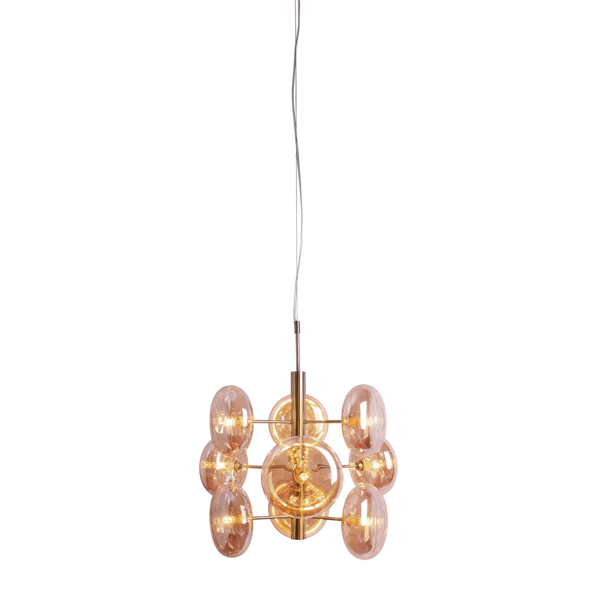 Näve Leuchten Pendelleuchte 7092857 gold Metall Glas B/H/T: ca. 53x55x53 cm G9 9 Brennstellen Orion - gold (53,00/55,00/53,00cm) - Näve Leuchten