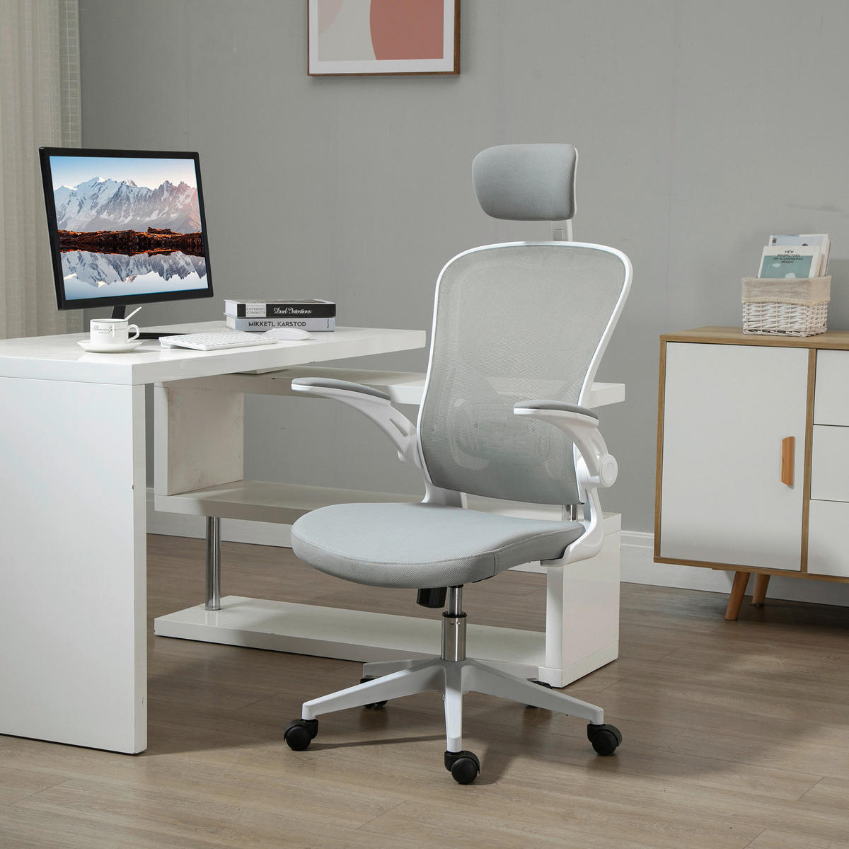 Drehstuhl 921-417 grau 921-417 - grau (65,00/114,00/64,00cm) - Vinsetto