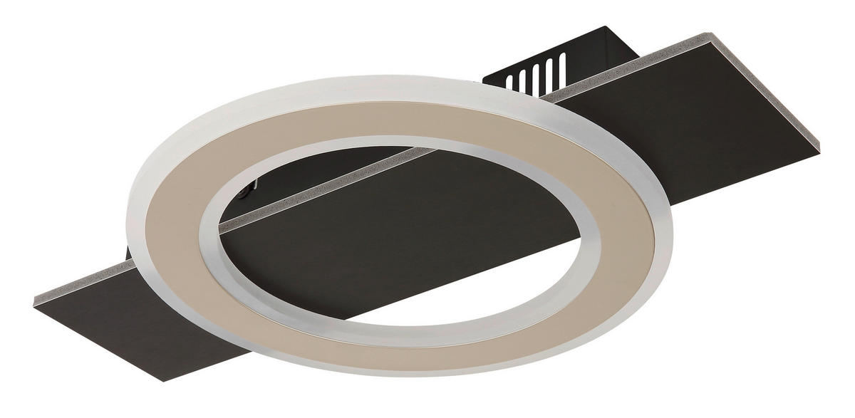 GLOBO LED-Deckenleuchte JAYDEN 48034A-18 dunkelbraun champagner mattschwarz Kunststoff Metall MDF B/H/L: ca. 44x5,2x29 cm 1 Brennstellen JAYDEN - dunkelbraun/champagner (29,00/44,00/5,20cm) - GLOBO