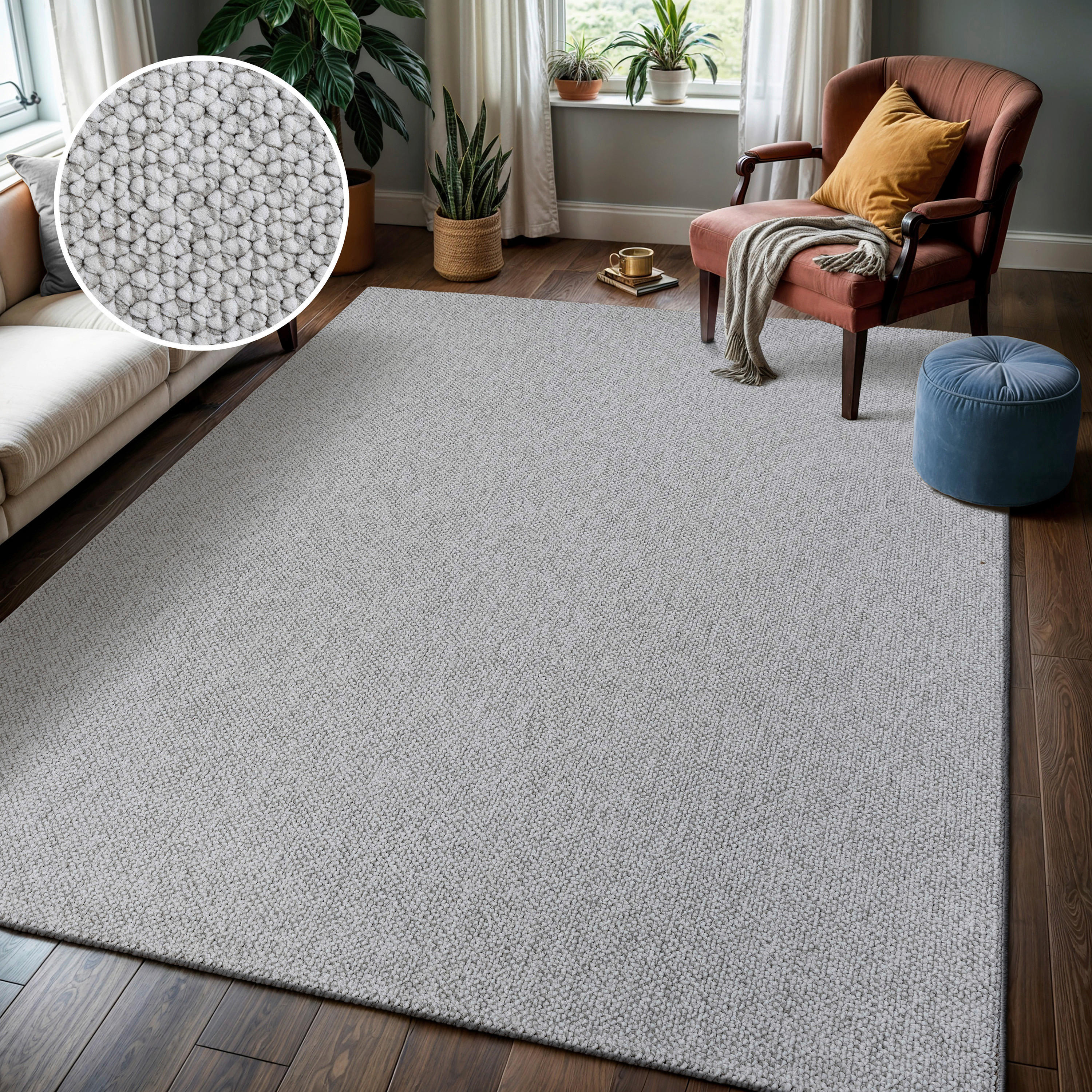 Sanat Teppich LORA PLUS hellgrau B/L: ca. 140x200 cm LORA PLUS - hellgrau (140,00/200,00cm) - Sanat