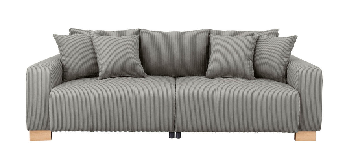 Big Sofa Alpha New dunkelgrau Microfaser B/H/T: ca. 244x85x112 cm Alpha New - buche/dunkelgrau (244,00/85,00/112,00cm)