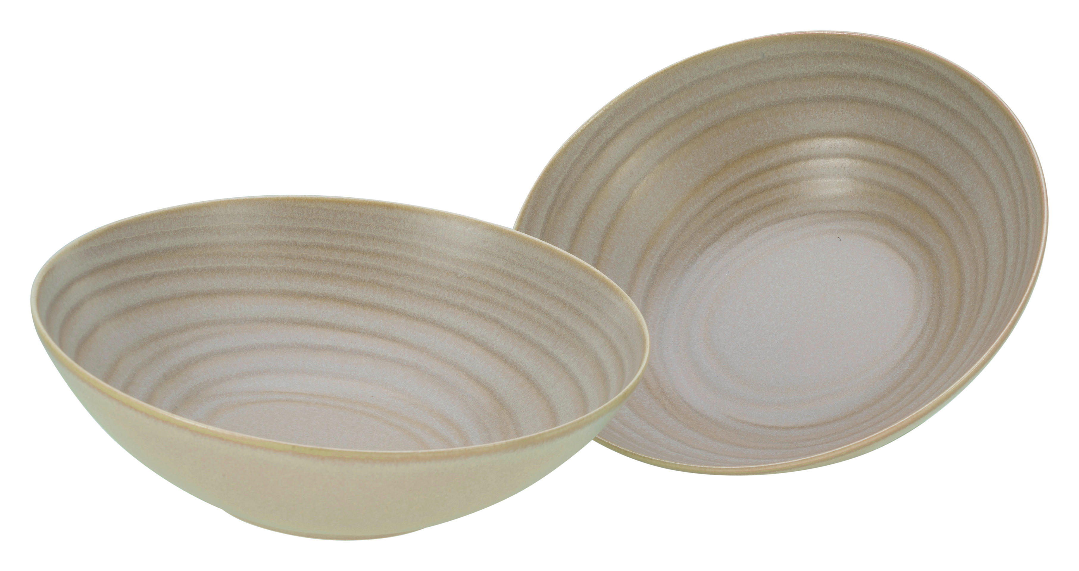 CreaTable Salatschüssel-Set Lava Stone sand Steinzeug D: ca. 24 cm Lava Stone - sand (24,00cm) - CreaTable