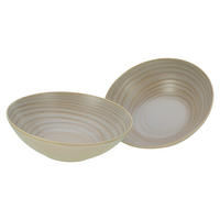 CreaTable Salatschüssel-Set Lava Stone sand Steinzeug D: ca. 24 cm Lava Stone - sand (24,00cm) - CreaTable