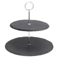 Etagere schwarz Stein Etagere_2lagig - schwarz