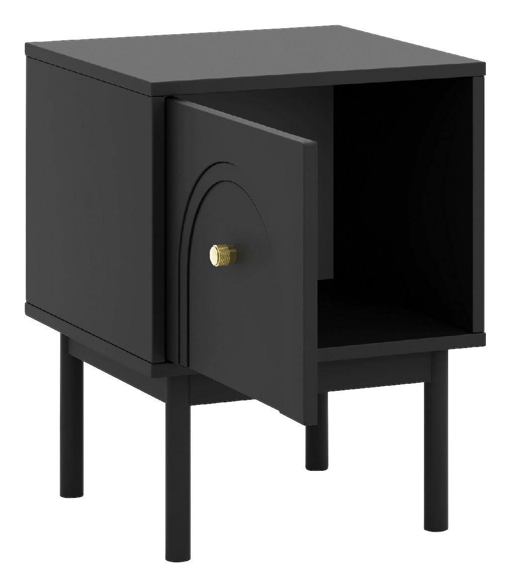 Nachtkonsole MAZOMA schwarz gold Optik B/H/T: ca. 41,5x53,5x39 cm MAZOMA - gold/schwarz (41,50/53,50/39,00cm) - WIPMEB