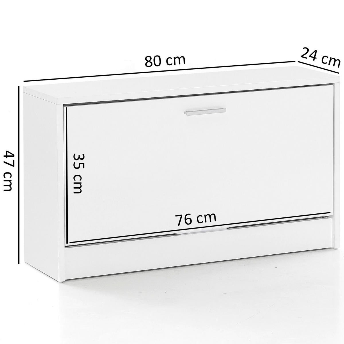 Schuhbank weiß B/H/T: ca. 80x47x24 cm Schuhbank - weiß (80,00/47,00/24,00cm) - Wohnling