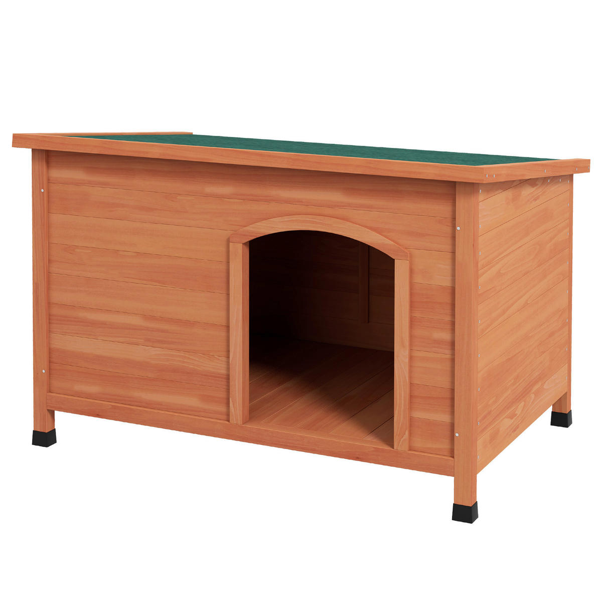 PawHut Hundehütte orange Holz B/H/L: ca. 65,5x68x100 cm Hundehütte - orange (100,00/65,50/68,00cm) - PawHut