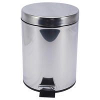 POCOline Treteimer silber Edelstahl B/H: ca. 20,5x27 cm Treteimer 5l - schwarz/silber (20,50/27,00cm) - POCOline