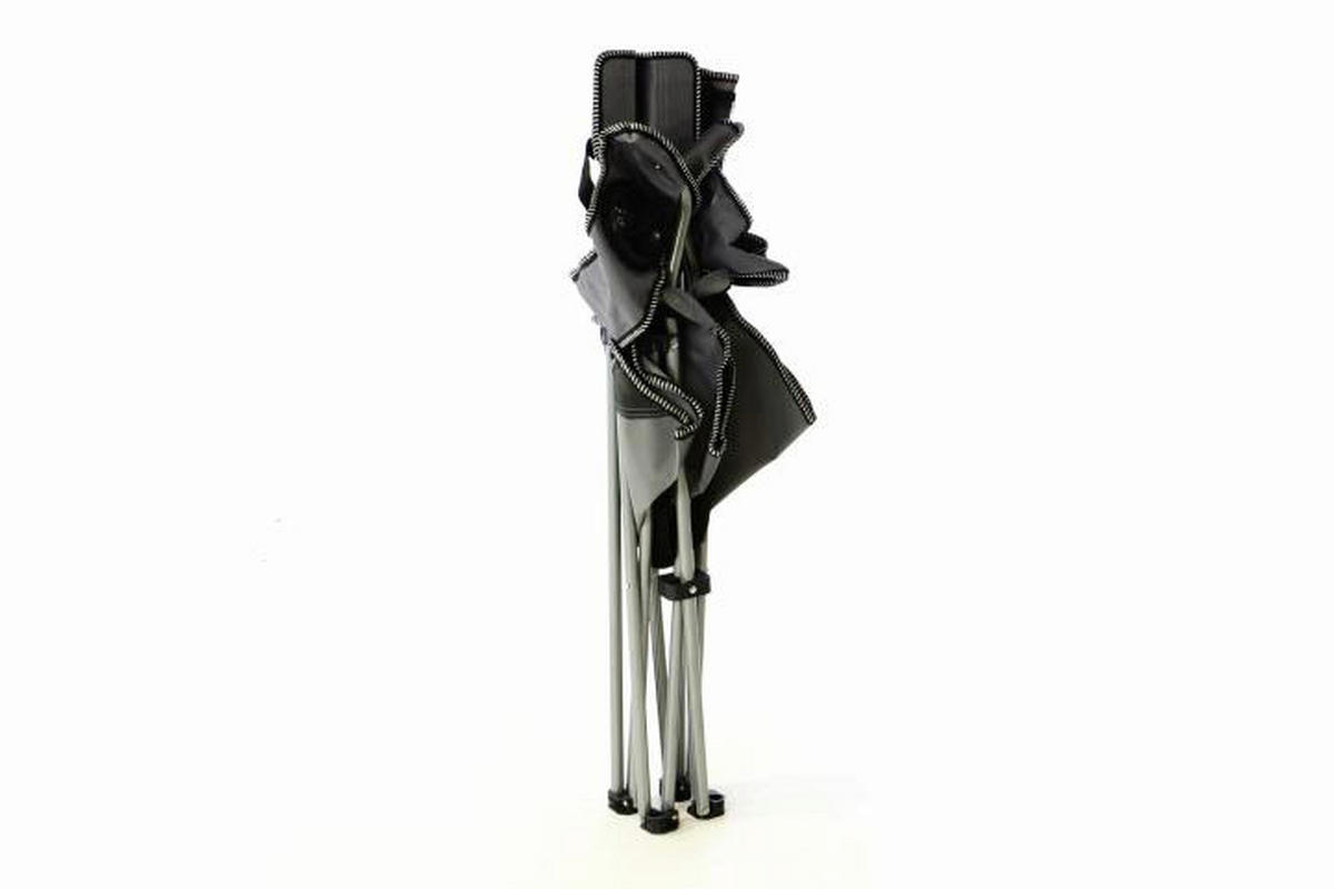 VCM Campingstuhl grau Stahlrohr B/H/L: ca. 47x47x90 cm Campingstuhl_Faltstuhl - schwarz/grau (90,00/47,00/47,00cm) - VCM