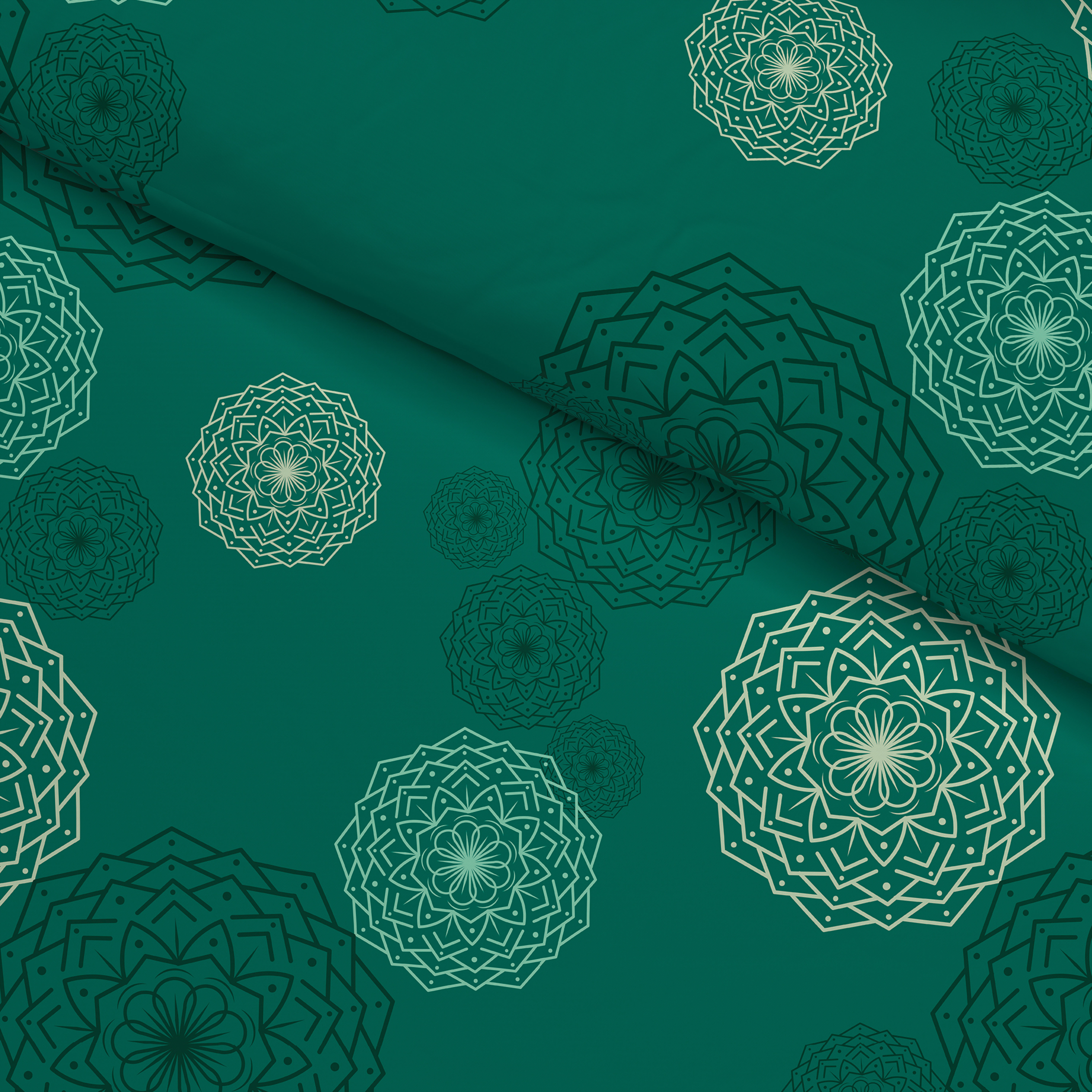 Microfaser Bettwäsche Fleece Bettwäsche_Fleece Mandala 135x200 - grün (135,00/200,00cm)