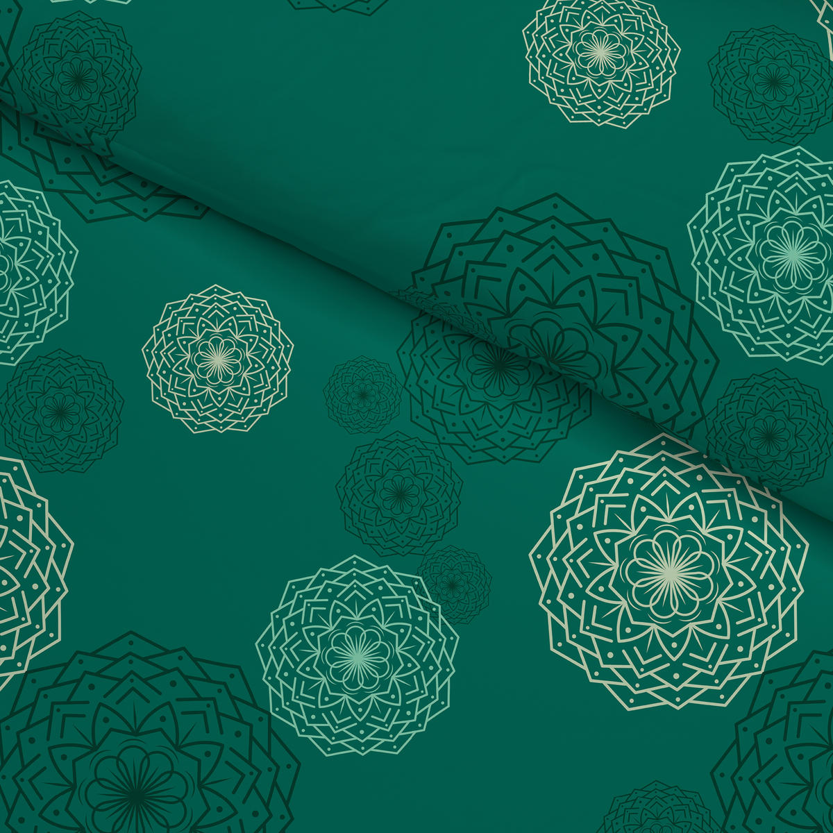 Microfaser Bettwäsche Fleece Bettwäsche_Fleece Mandala 135x200 - grün (135,00/200,00cm)