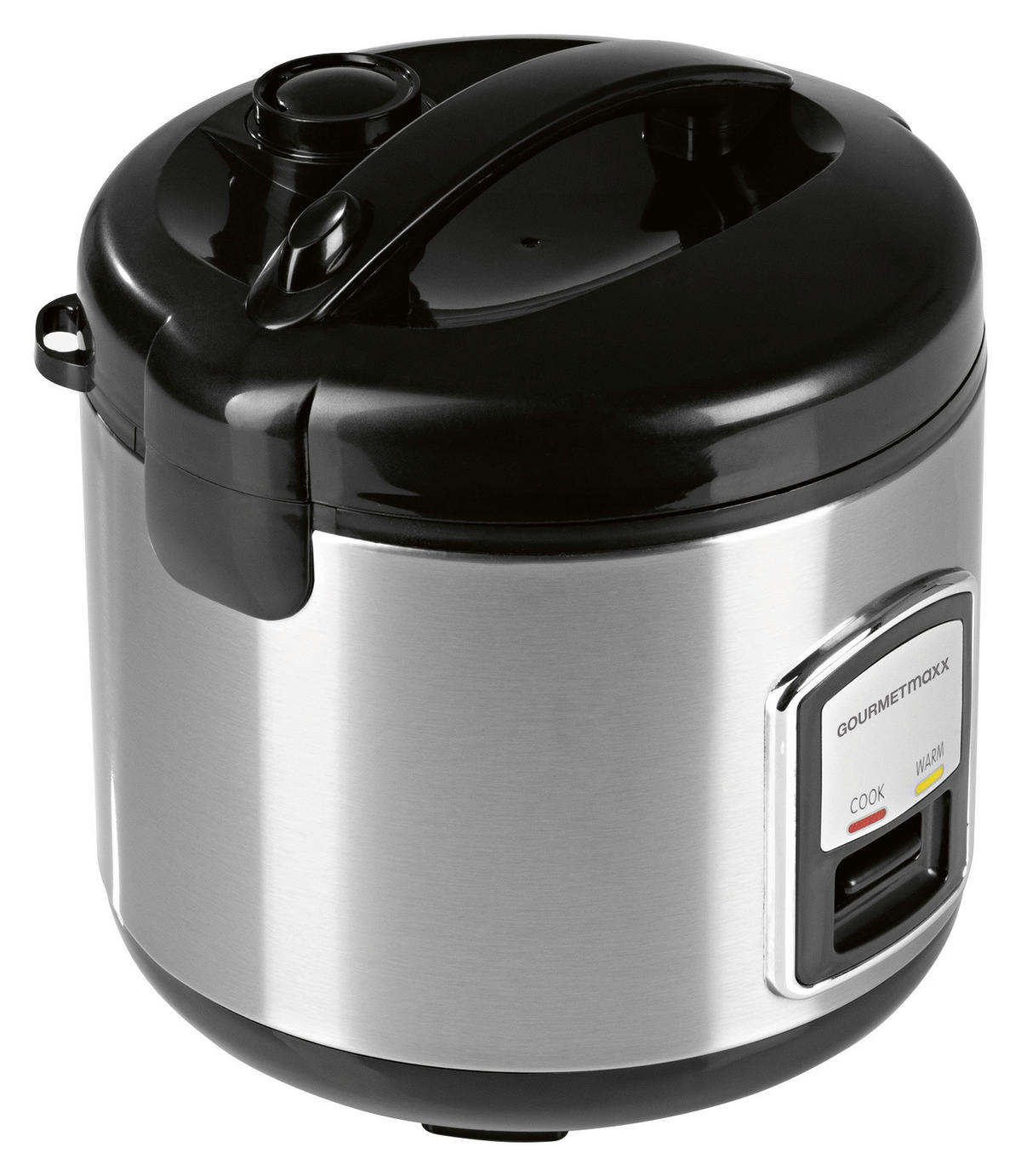 GOURMETmaxx Reiskocher schwarz silber B/H/L: ca. 23,6x25,2x23,2 cm Reiskocher_mit_Gartopf - schwarz/silber (23,20/23,60/25,20cm) - GOURMETmaxx