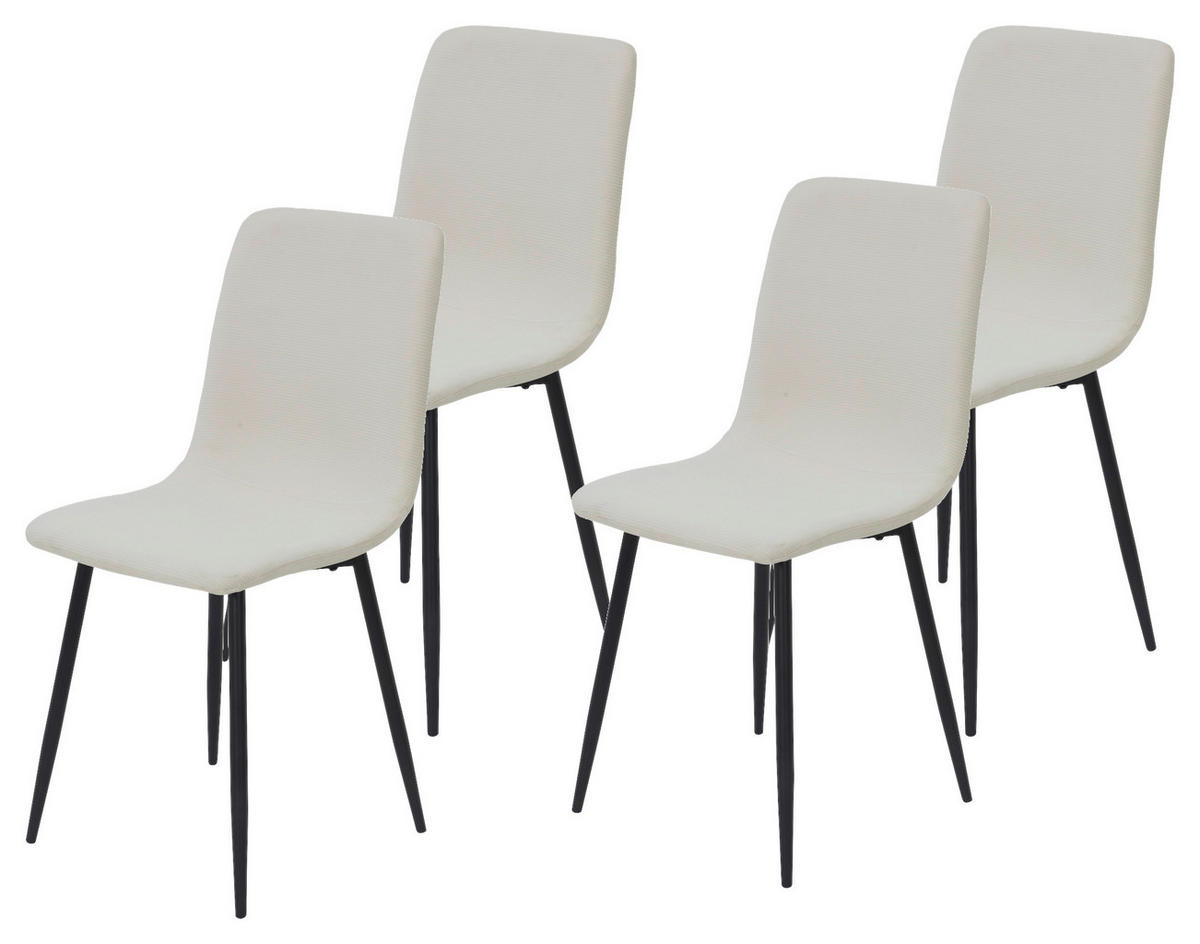 Stuhl Leipzig, 4er-Set beige Microfaser B/H/T: ca. 44x92x54 cm Leipzig, 4er-Set - beige (44,00/92,00/54,00cm) - Hela