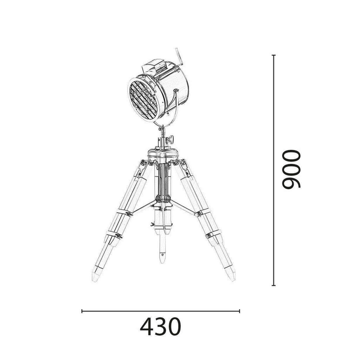SPOT Light Stehleuchte SP-1223127  Movie Alu natur Metall Holz Aluminium H/D: ca. 90x43 cm E27 1 Brennstellen Movie - natur/Alu (43,00/90,00cm) - SPOT Light