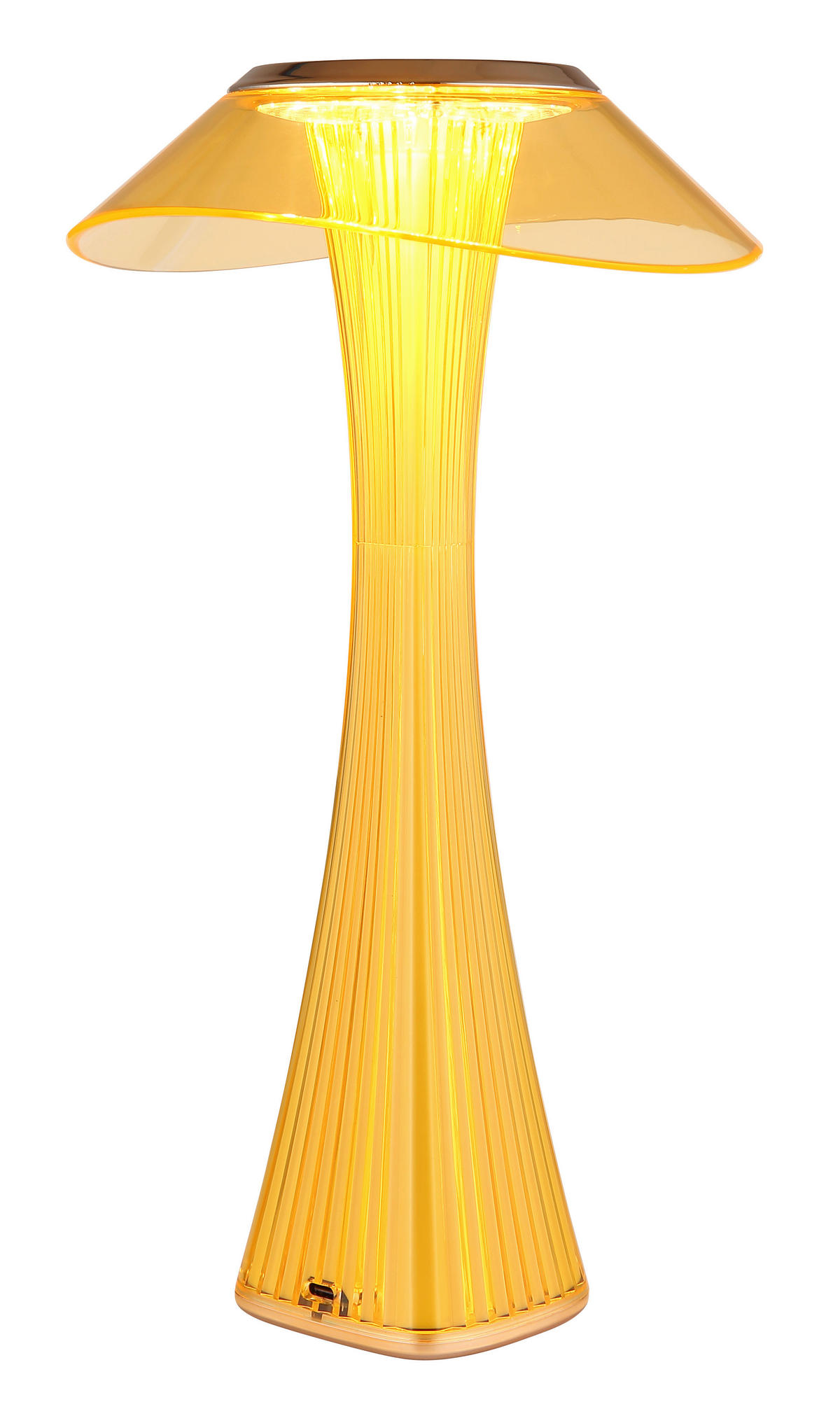 GLOBO Tischleuchte amber weiß Craft Gold Kunststoff Acryl H/D: ca. 27,4x15,1 cm 1 Brennstellen Ambra - weiß/Craft Gold (15,10/27,40cm) - GLOBO