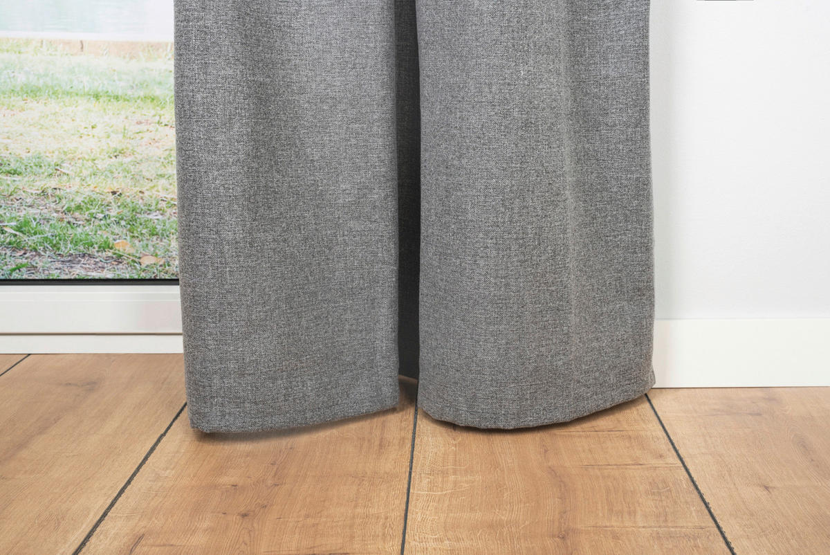 Ösenvorhang 2er Pack Chalet grau B/L: ca. 135x300 cm Chalet - grau (135,00/300,00cm)