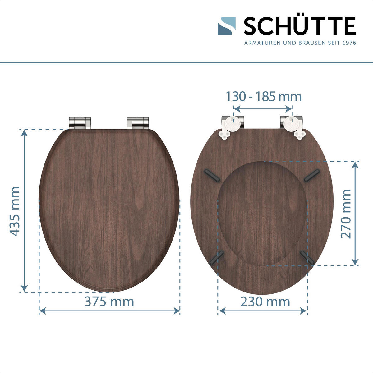 WC-Sitz DARK WOOD braun MDF B/H/T: ca. 37,5x5,5x43,5 cm DARK WOOD - braun (37,50/5,50/43,50cm) - SCHÜTTE