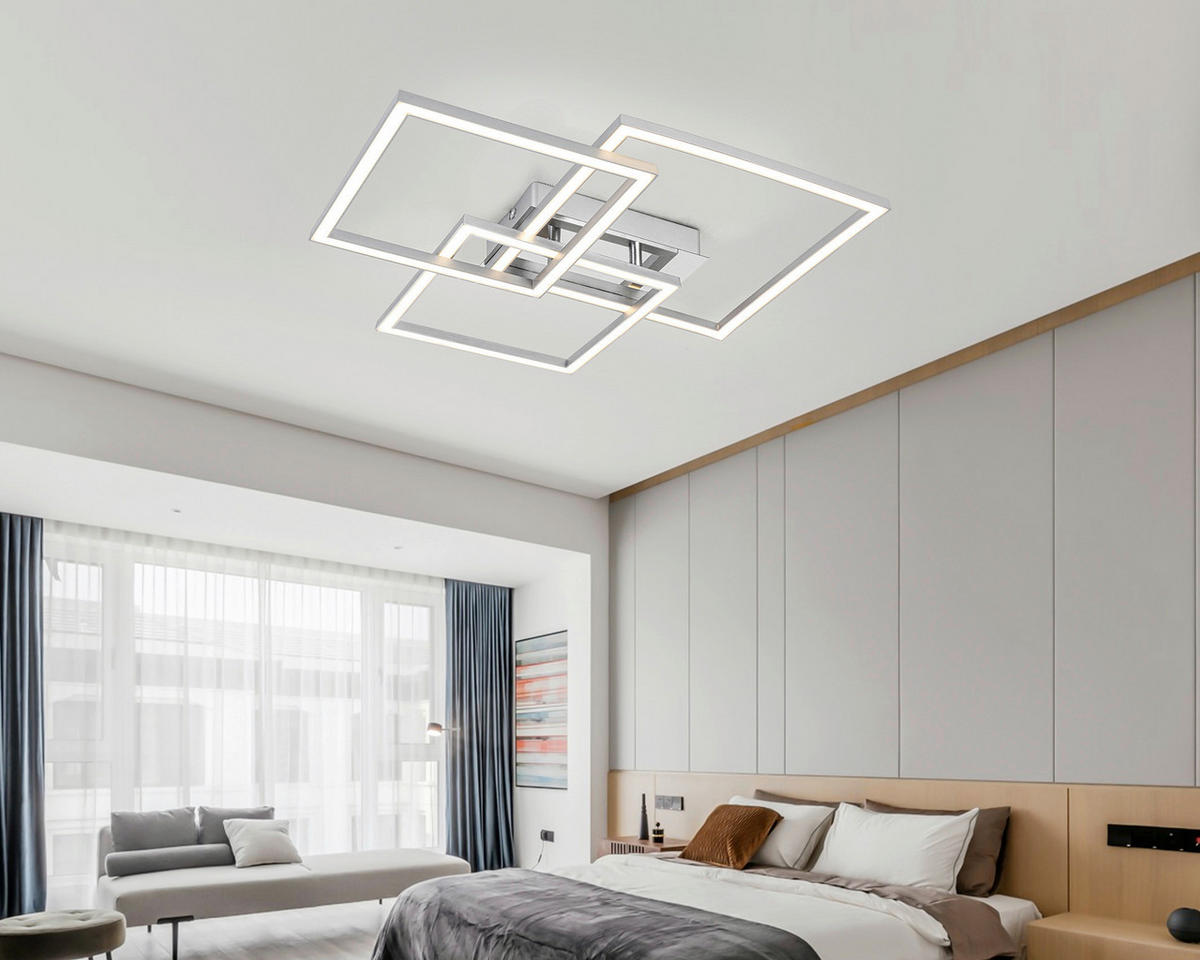 Nolo LED-Deckenleuchte Triple silber Kunststoff B/H/L: ca. 45x8x49,5 cm Triple - silber (49,50/45,00/8,00cm) - Nolo