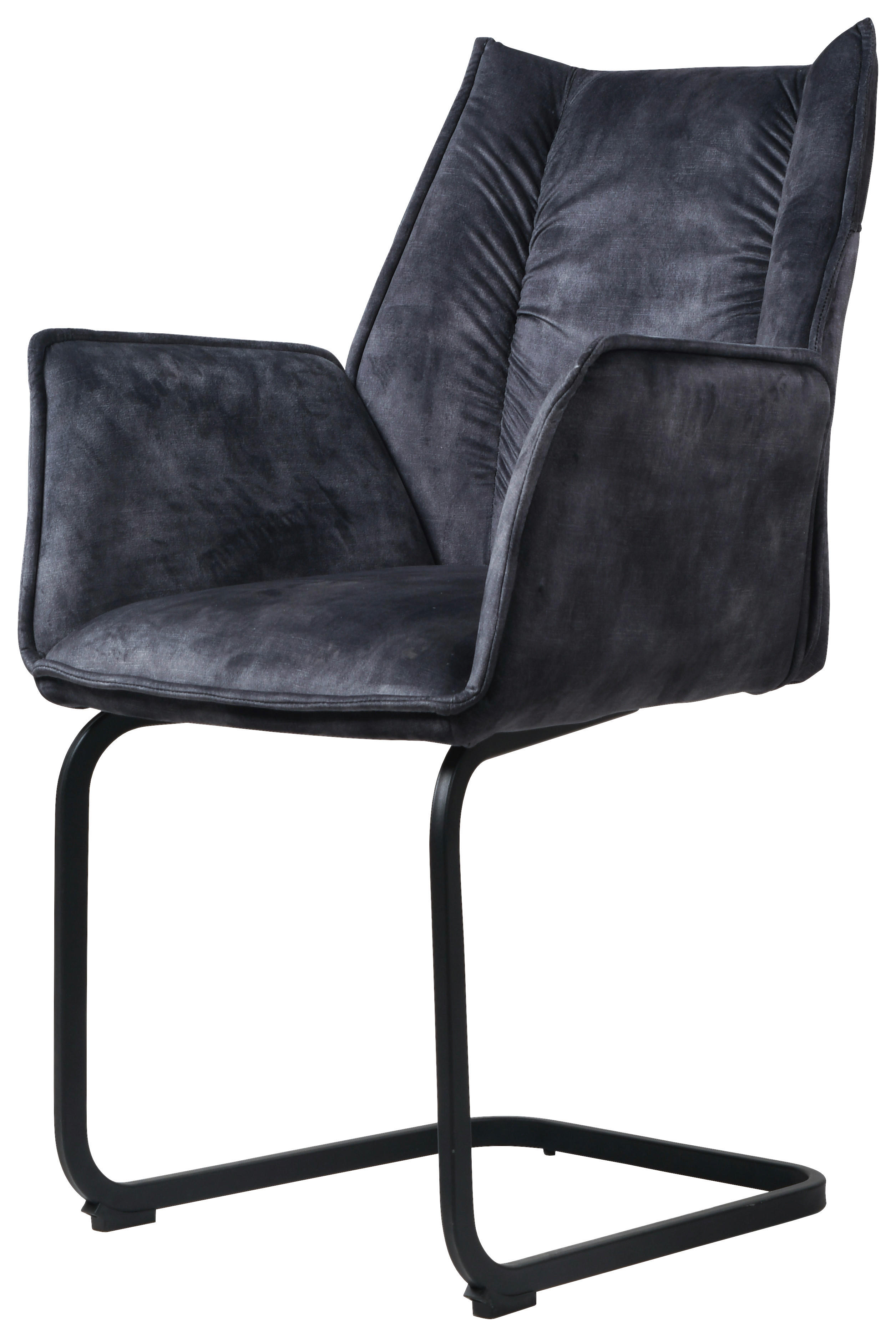 Schwingstuhl Sydney dunkelgrau schwarz Samtoptik Metall B/H/T: ca. 61x95x60 cm Sydney - schwarz/dunkelgrau (61,00/95,00/60,00cm)