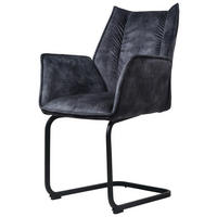 Schwingstuhl Sydney dunkelgrau schwarz Samtoptik Metall B/H/T: ca. 61x95x60 cm Sydney - schwarz/dunkelgrau (61,00/95,00/60,00cm)