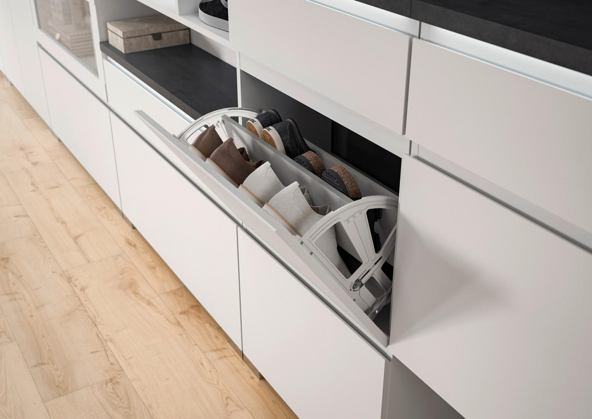 Schuhschrank Shoelove weiß grau B/H/T: ca. 95x109x27 cm Shoelove - weiß/grau (95,00/109,00/27,00cm) - xonox.home