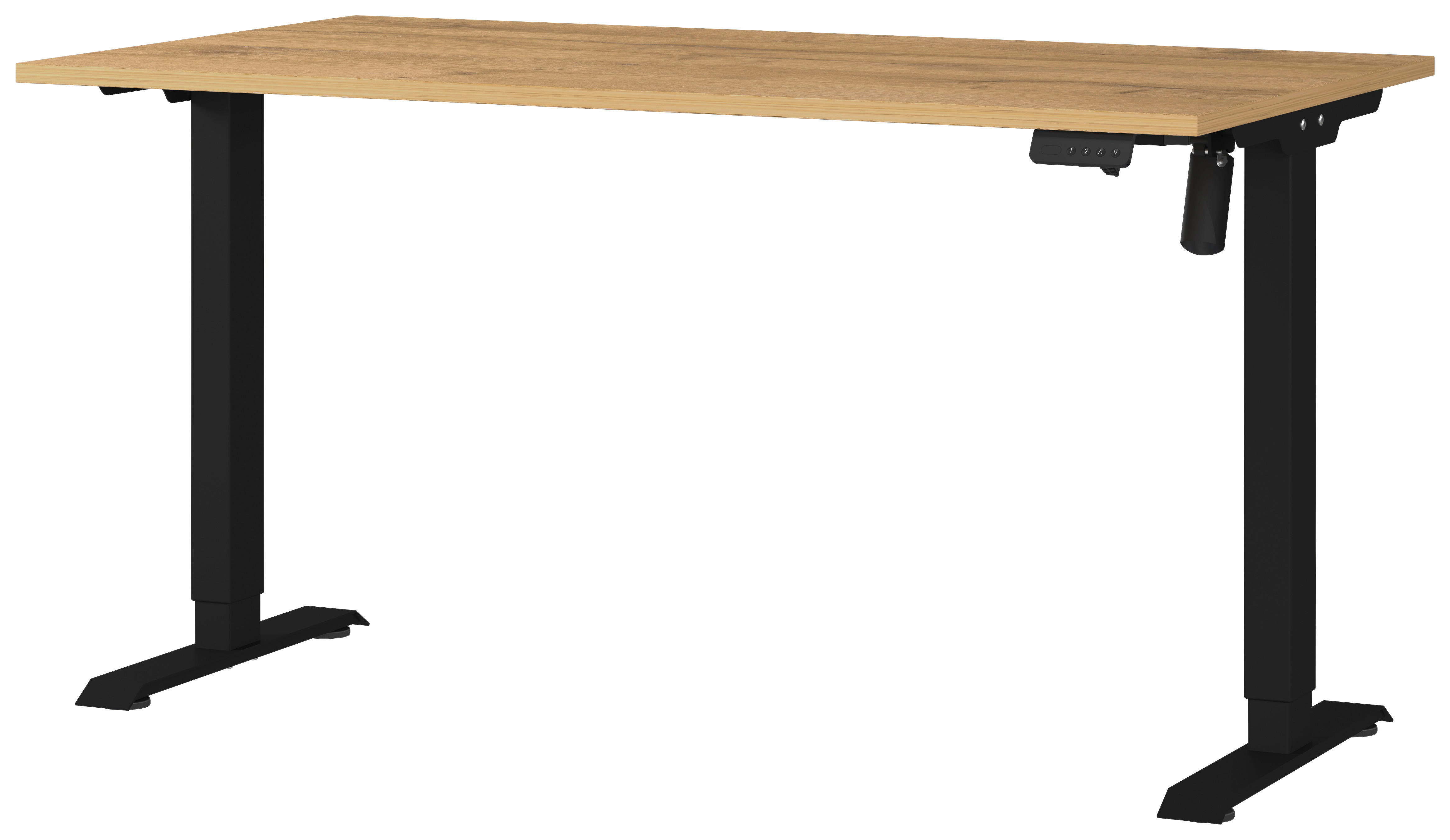 Schreibtisch 8023-582 Eiche Grand-Son Nachbildung schwarz B/H/T: ca. 140x118x80 cm 8023-582 - Eiche/schwarz (140,00/118,00/80,00cm) - Germania