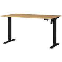 Schreibtisch 8023-582 Eiche Grand-Son Nachbildung schwarz B/H/T: ca. 140x118x80 cm 8023-582 - Eiche/schwarz (140,00/118,00/80,00cm) - Germania